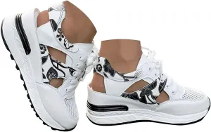 Sandals for Women 2025 Dressy Lace-Up Sneakers Hollow Out Breathable Mesh Non-Slip Summer Shoes Summer Sport Walking