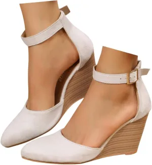 Sandals for Women Dressy Summer Closed Toe Espadrilles Wedge Sandals Ankle Strap Casual Closed Toe Sandals Platform Espadrilles Low Wedge Heel Sandals Outdoor Beach Shoes Comfortable