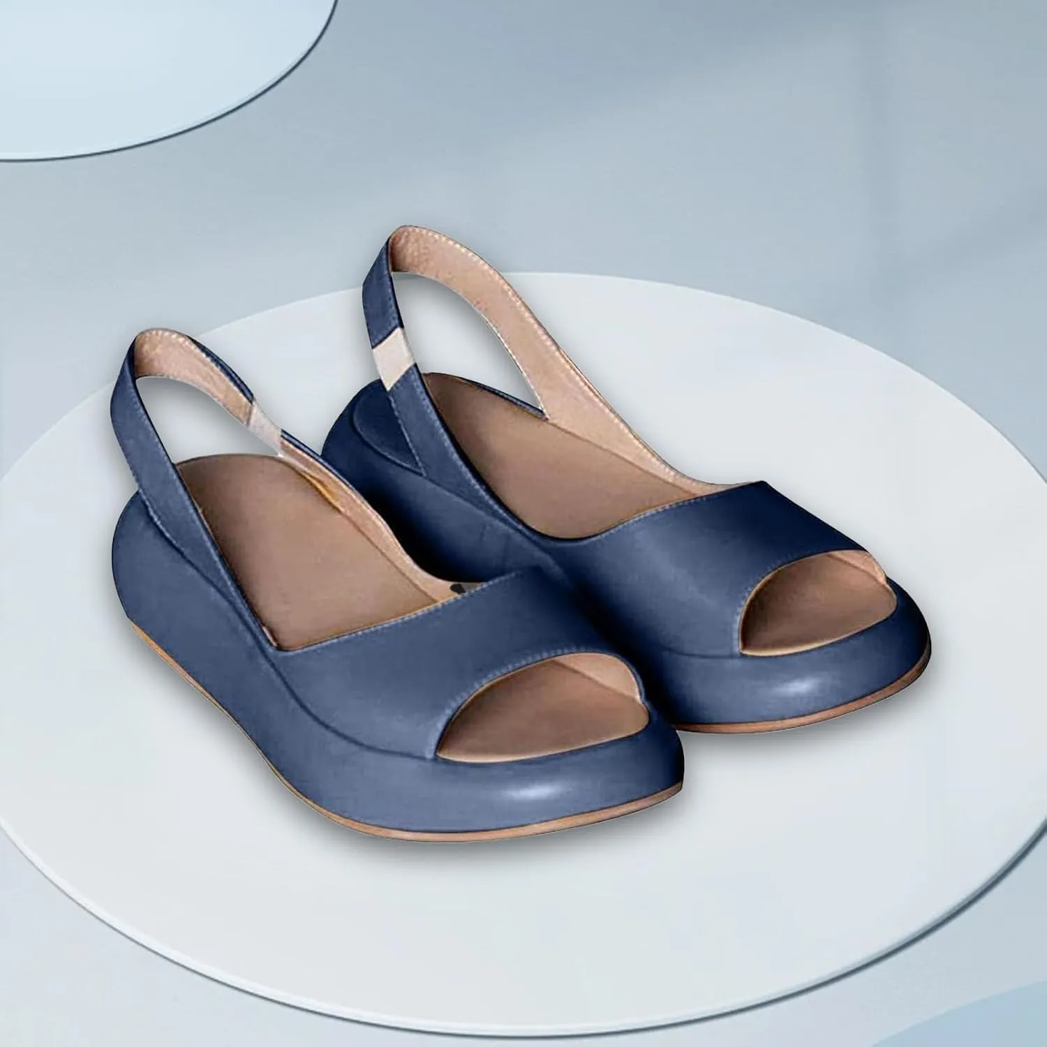 Sandals with Straps Slingback Orthopedic Slide Sport Casual Flat Shoes Comfy Orthotic Soft Cushion Arch Support Wide Sandal Walking Dressy Platform Hollow Non-Slip Peep Toe Width Flip Flops