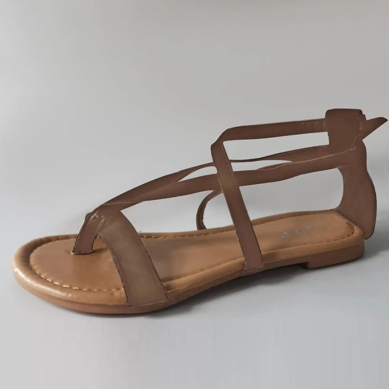 Sandals Women Flat Strappy Flip Flops Summer Sandal Dressy Comfortable Beach Sandalias Gladiator Womans Cross Strap Cute Casual Ladies Thong Slippers