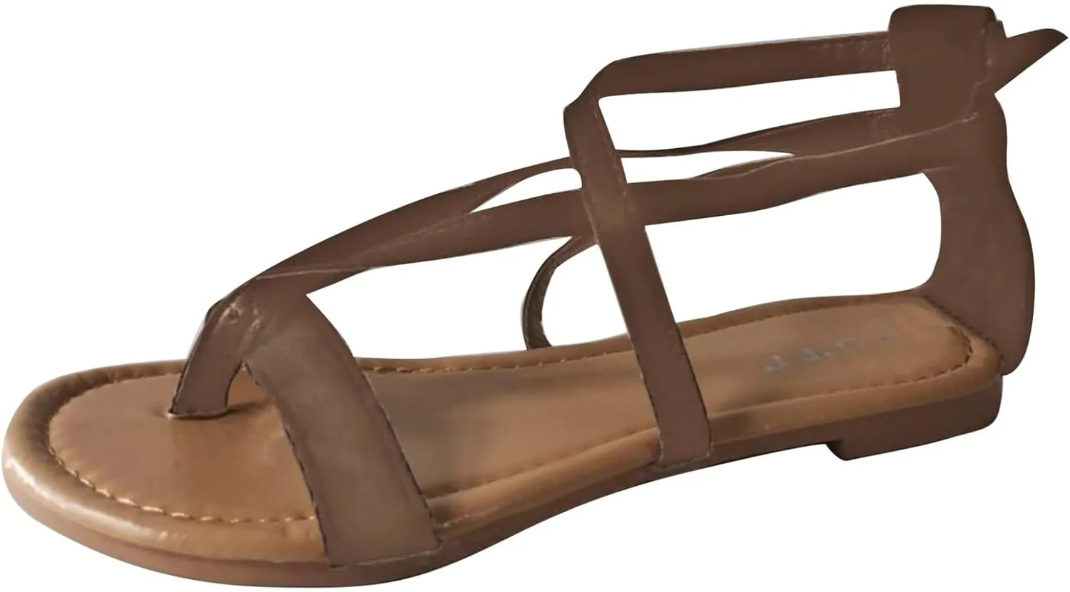 Sandals Women Flat Strappy Flip Flops Summer Sandal Dressy Comfortable Beach Sandalias Gladiator Womans Cross Strap Cute Casual Ladies Thong Slippers