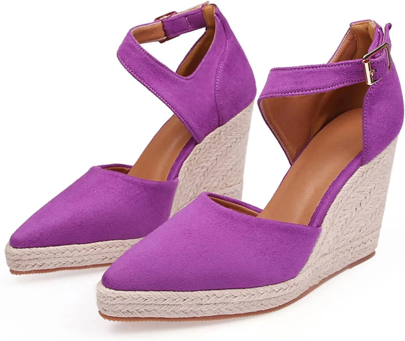 Sandals Women Wedge Low Heel Pointed Toe Espadrilles Fisherman Shoes Women's Wedges New Summer 2022 Flax Women's Sandals