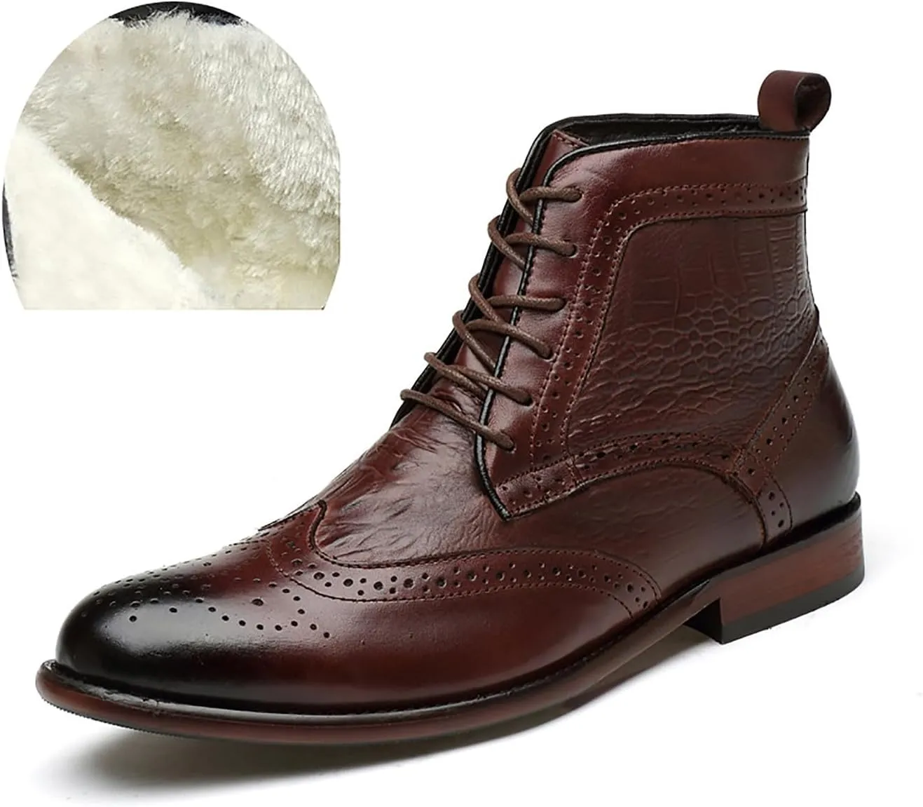 Santimon Men's Oxfords Boots Dress Casual Leather Fashion Wingtips Brogues Chelsea Boots Tuxedo Ankle Danner Boots for Men