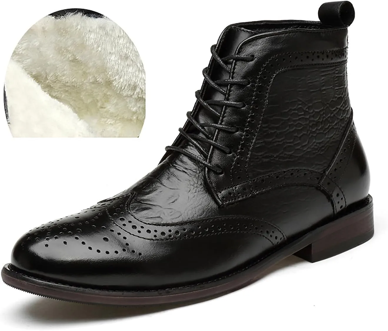 Santimon Men's Oxfords Boots Dress Casual Leather Fashion Wingtips Brogues Chelsea Boots Tuxedo Ankle Danner Boots for Men