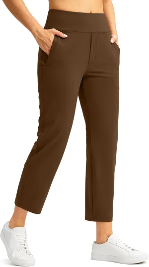SANTINY Women's Pants with 3 Pockets 7/8 High Waisted Stretch Ankle Pants for Women Golf Casual Travel Athletic Work