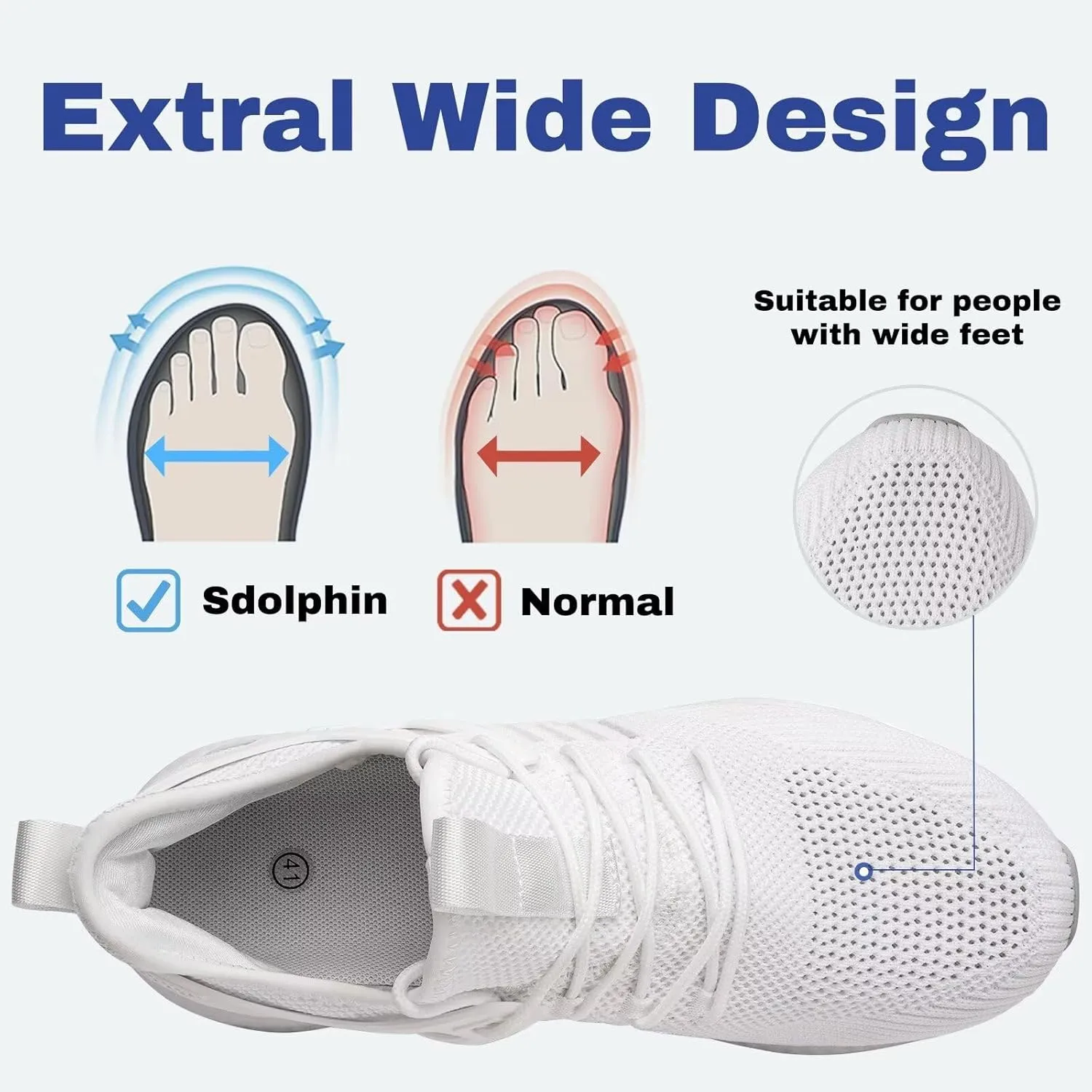 SDolphin Men's Running Shoes Sneakers - Tennis Workout Walking Gym Athletic Rubber Sole Breathable Comfortable Non Slip Fashion Shoes