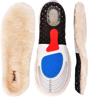 Sheepskin Insoles Comfortable Unisex Cozy Warm Durable Soft Winter Sheep Thick Wool Fluffy Fleece Shearling Replacement Inserts Shoe-Pad for Leather Shoes Boots Slippers Wellies Clog Running Shoes