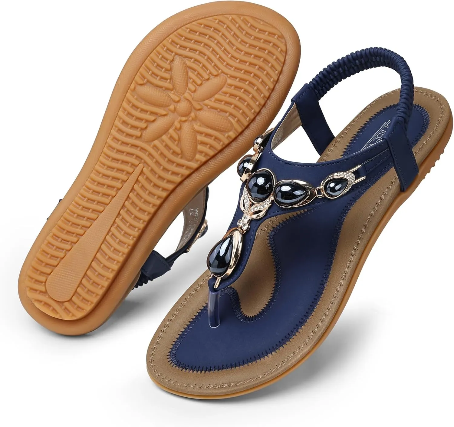 SHIBEVER Flat Sandals for Women Dressy: Summer Comfortable Dress Thong Flats Sandal