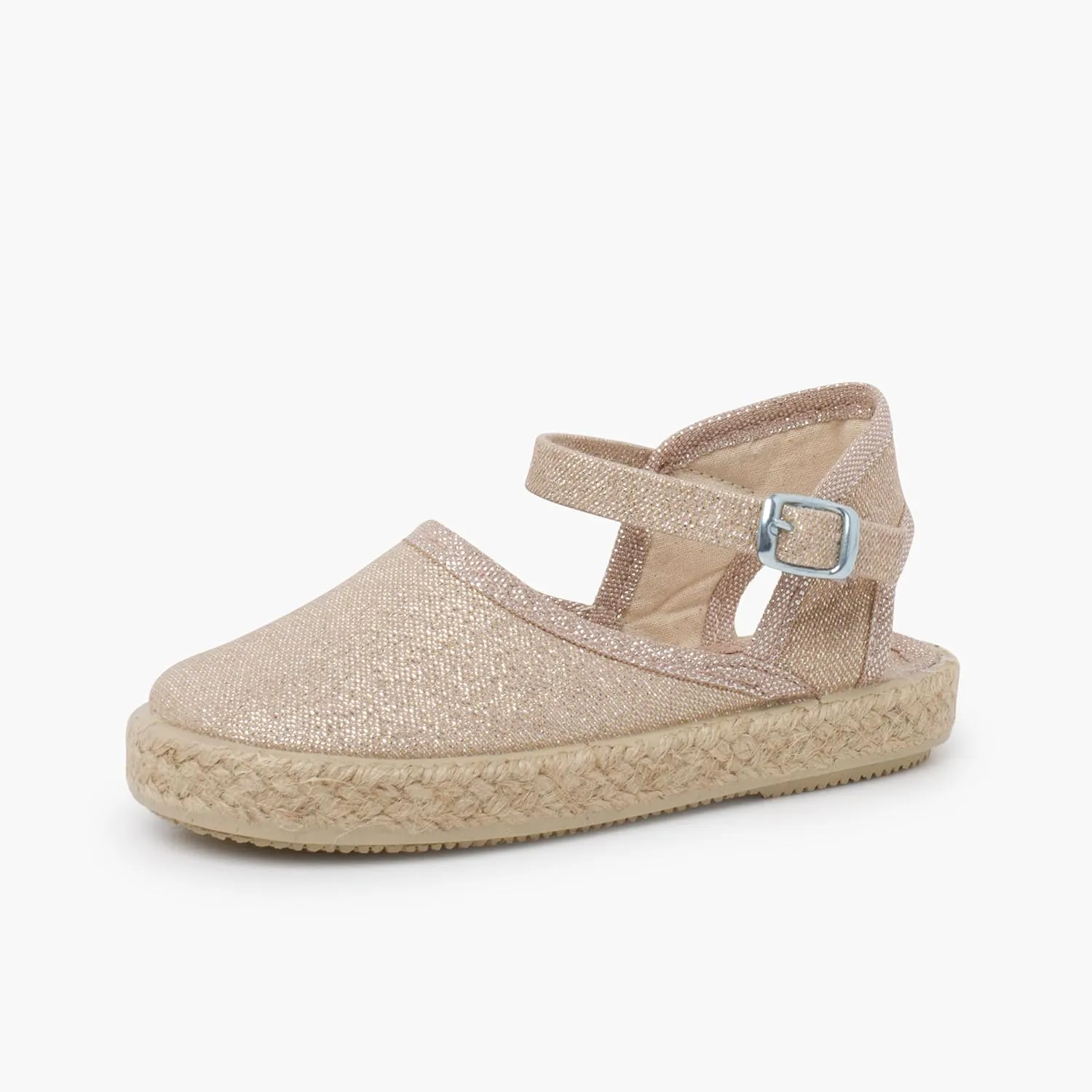 Shiny Espadrilles with Buckle