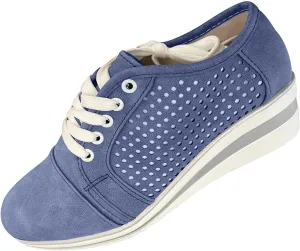 Shoes for Women Sneakers Casual Fashion Solid Color Pointed Toe Cave Breathable Platform Sports Shoes Lightweight Comfortable Non-slip Walking Shoes