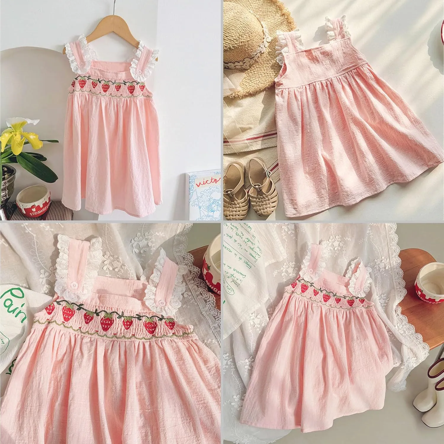 Simplee kids Baby Girl Dress Toddler Casual Dresses Summer Solid Color Floral Girl Clothes