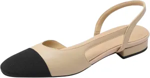 Slingback Flats for Women Closed Toe Office Work Shoes Comfortable Sandals Soft Breathable Casual Sandals Dressy Flat Sandal for Wedding Pumps Formal Summer Shoes