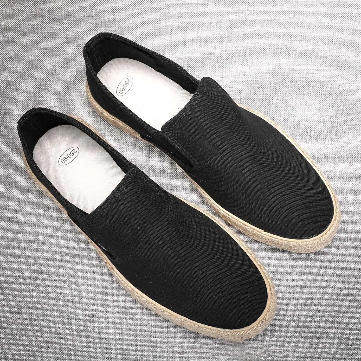 Slipons for Men Espadrilles Flats Lightweight Anti-Slip Work Shoes Walking Tennis Shoes Breathable Dress Shoes