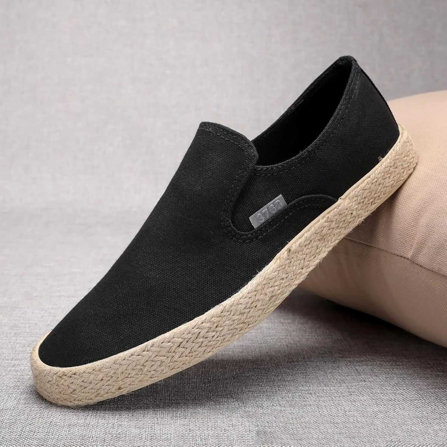 Slipons for Men Espadrilles Flats Lightweight Anti-Slip Work Shoes Walking Tennis Shoes Breathable Dress Shoes