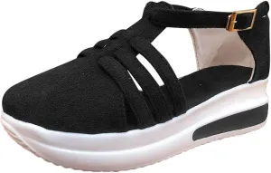 Sneakers Sandals for Women 2024 Summer Platform Sandals Fashion Casual Walking Sandal Closed Toe Comfort Flat Sneaker