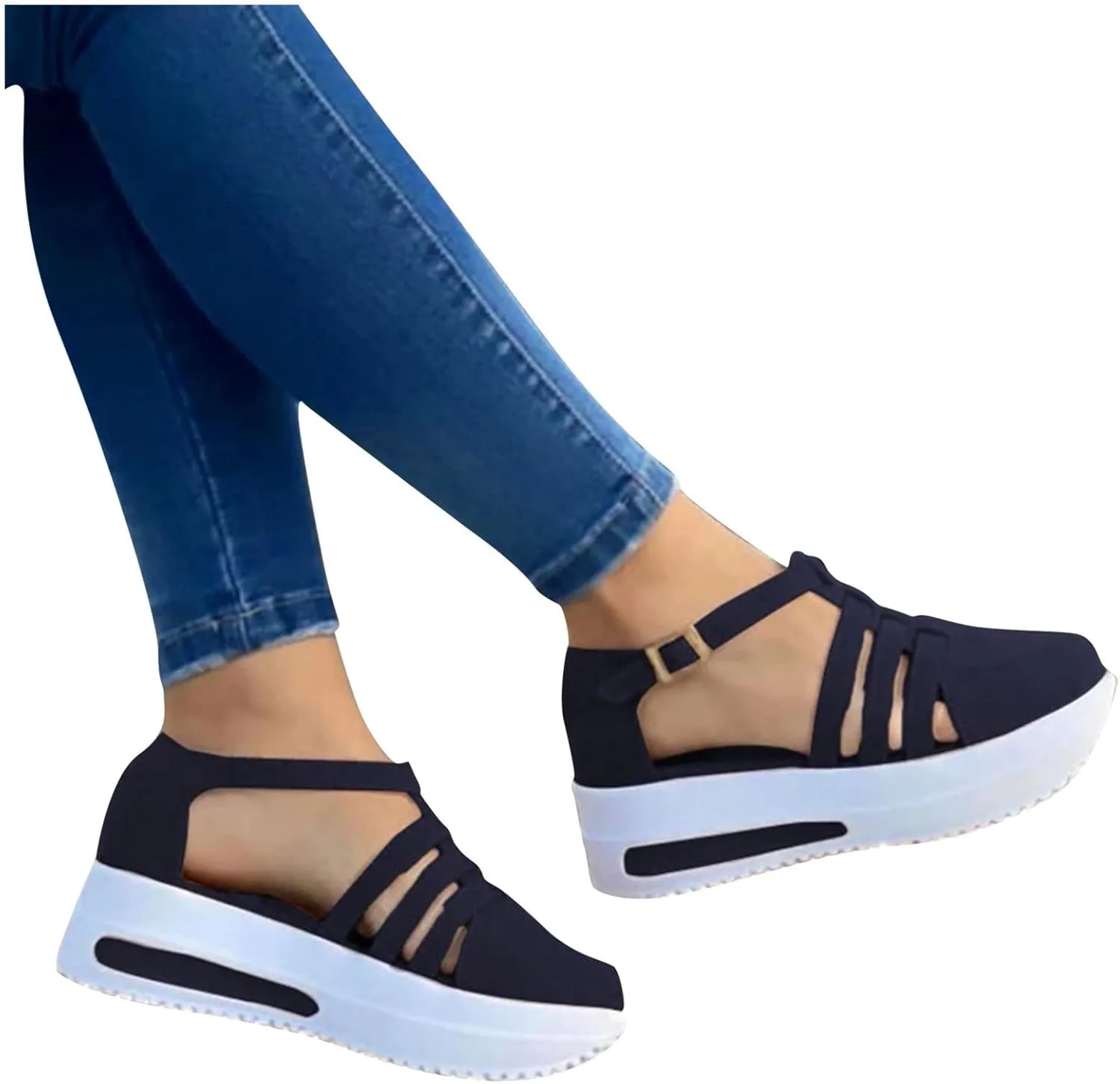 Sneakers Sandals for Women 2024 Summer Platform Sandals Fashion Casual Walking Sandal Closed Toe Comfort Flat Sneaker