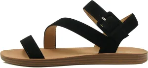 Soda SOCIETY - Cute and trendy fashionable flat strap sandals with side buckle clasp Summer Spring Beach Shoes for Women Girls & Teens