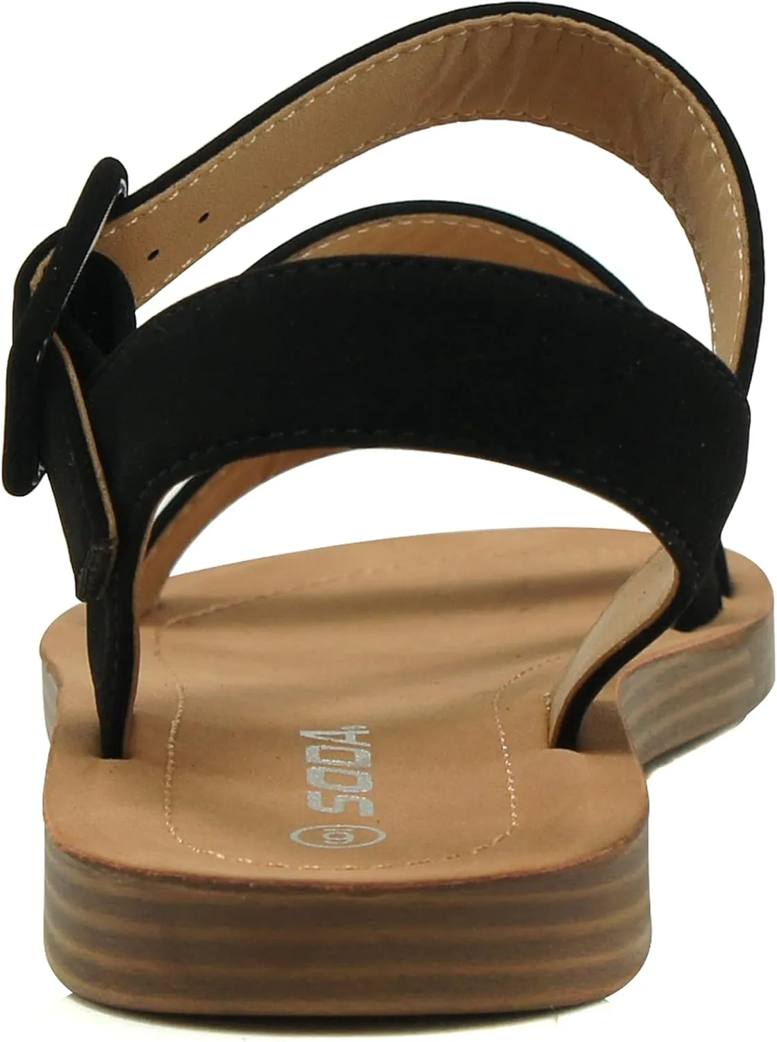 Soda SOCIETY - Cute and trendy fashionable flat strap sandals with side buckle clasp Summer Spring Beach Shoes for Women Girls & Teens