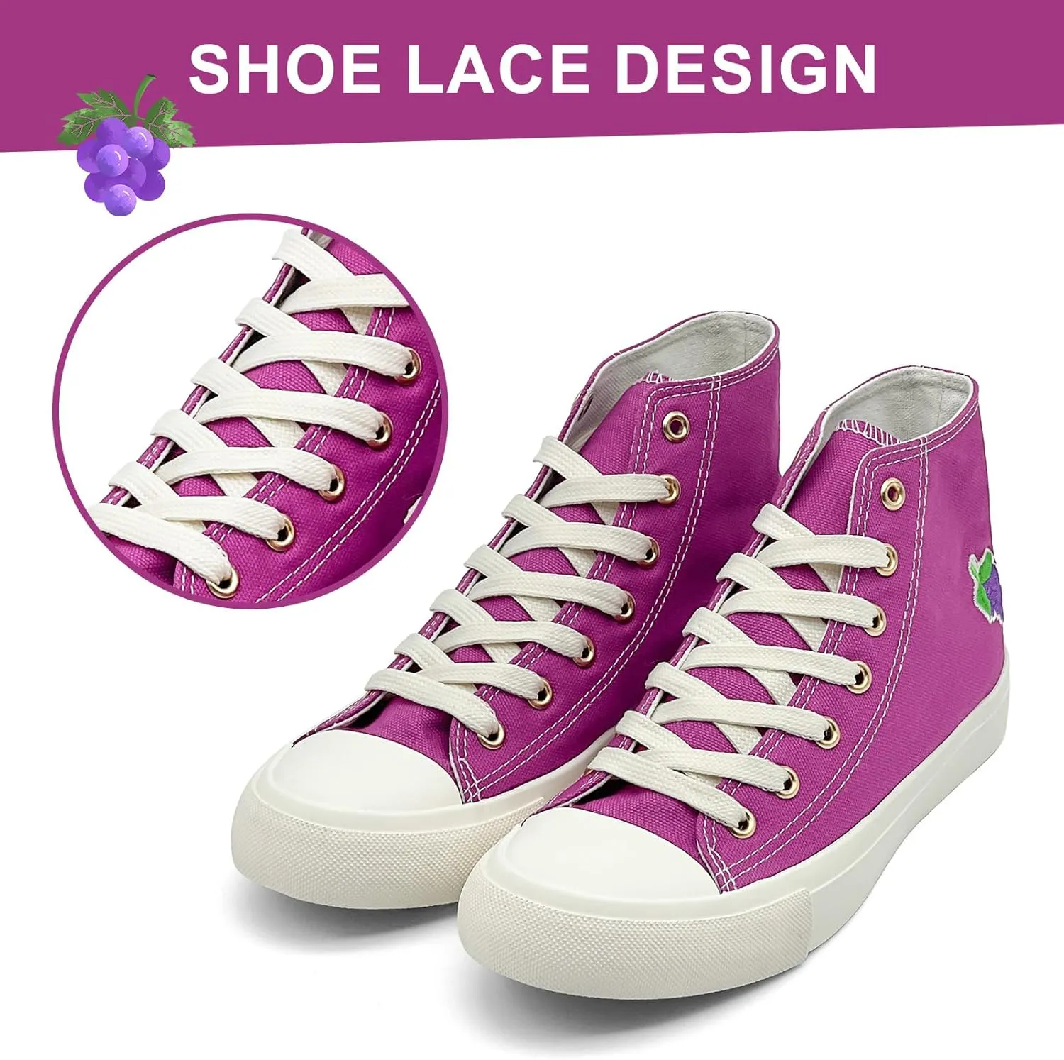 soofylia High Top Canvas Sneakers for Women Classic Lace Up Canvas Shoes Casual Tennis Comfortable Fashion Walking Shoes