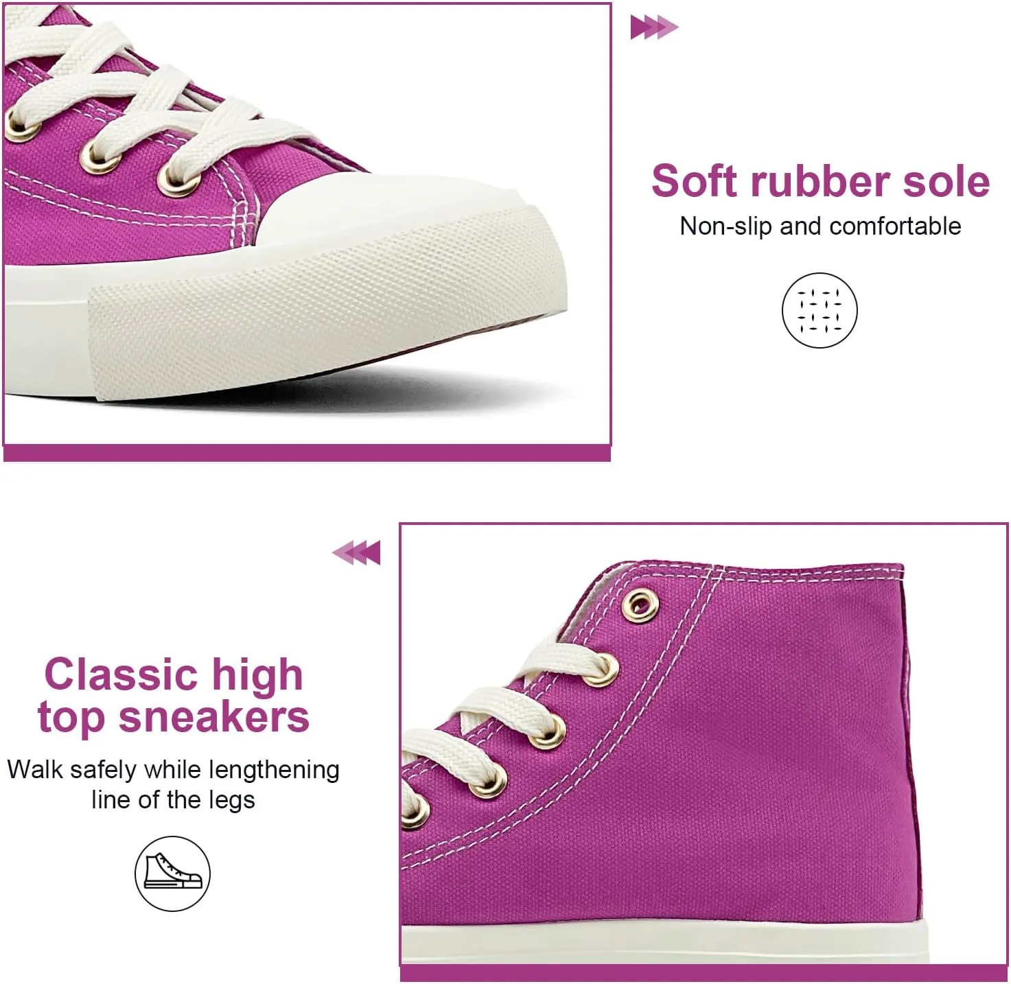 soofylia High Top Canvas Sneakers for Women Classic Lace Up Canvas Shoes Casual Tennis Comfortable Fashion Walking Shoes