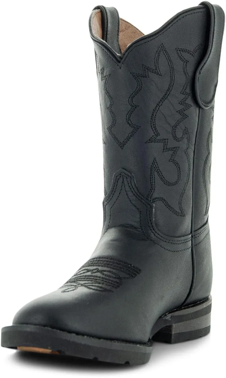 Soto Boots Kid's Round Toe Boots, Geniune Leather Kid's Cowboy Boots, Toddler Western Boots, K4004 (,)