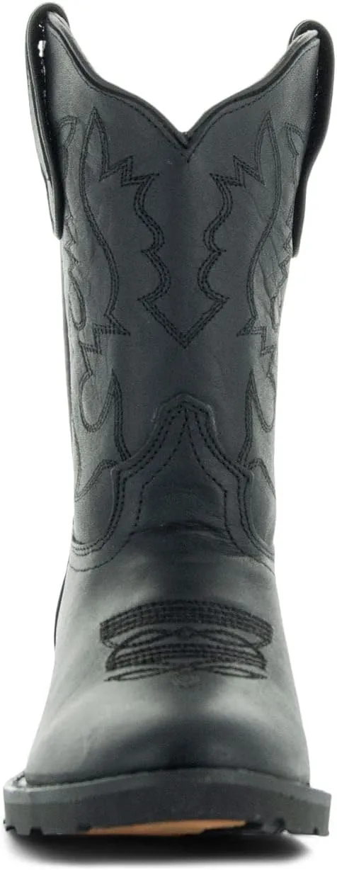 Soto Boots Kid's Round Toe Boots, Geniune Leather Kid's Cowboy Boots, Toddler Western Boots, K4004 (,)