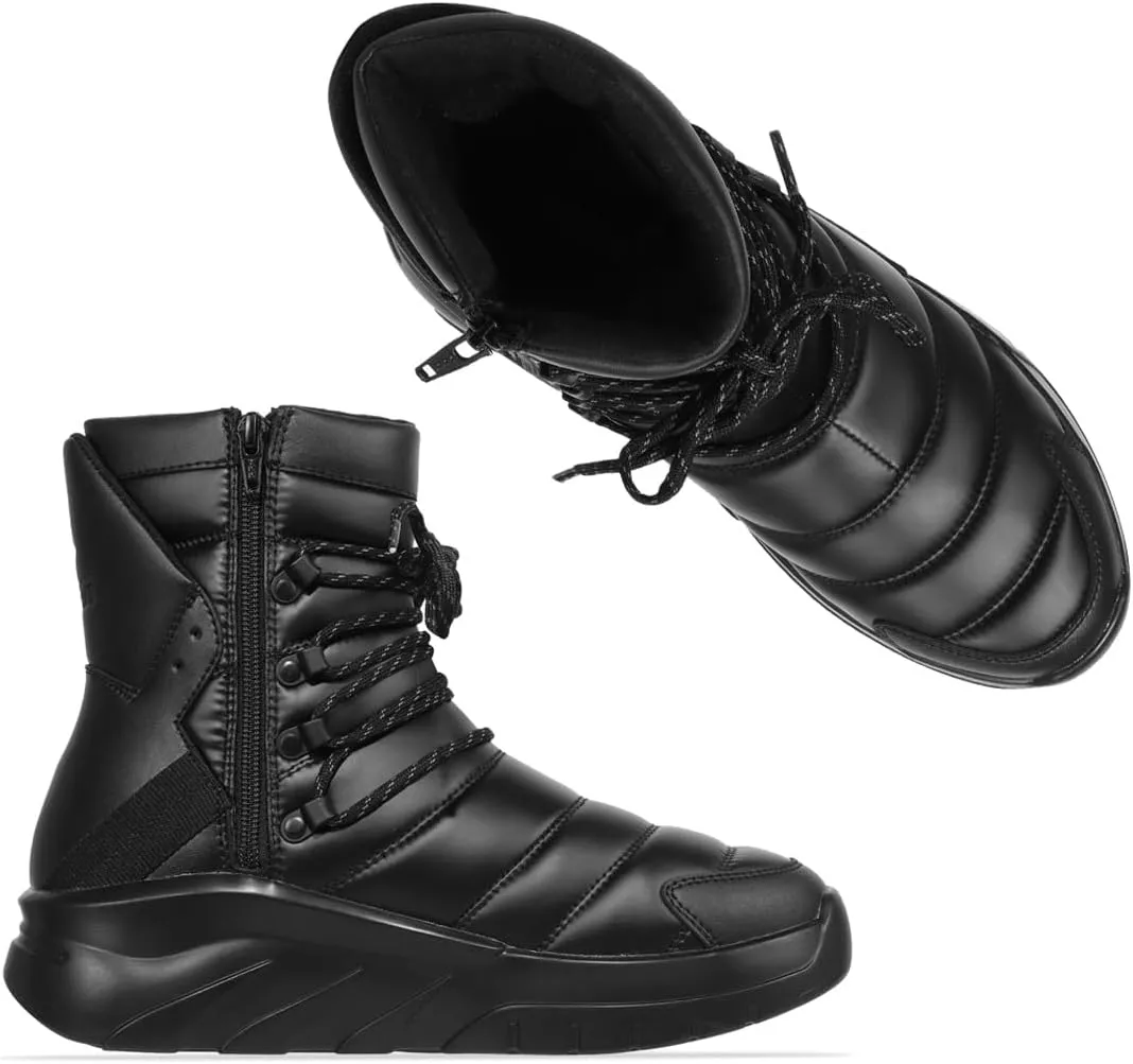 Soulsfeng Men's Women's Waterproof Snow Boots Winter Warm High Top Shoes Anti-Slip Ankle Booties
