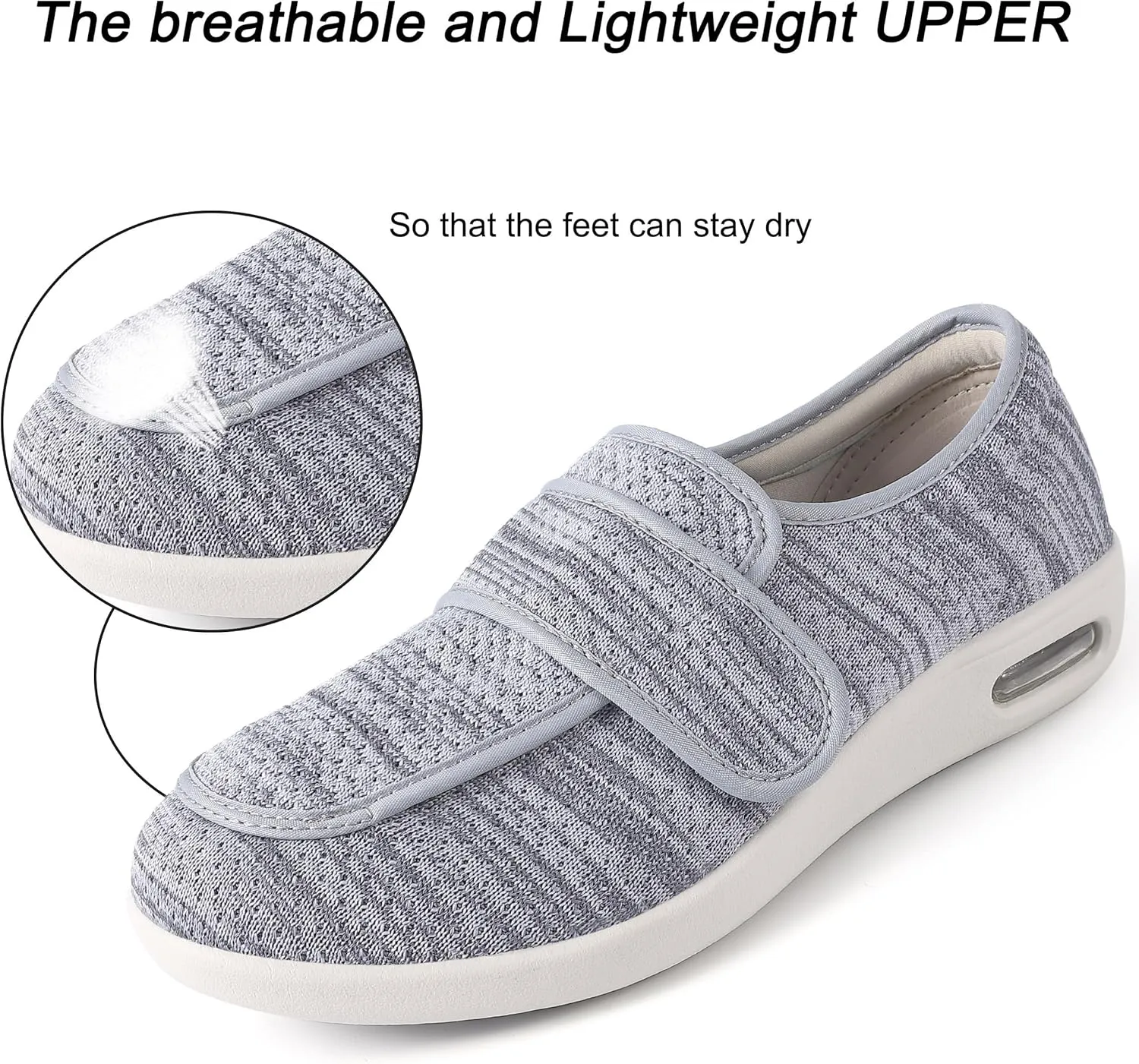 SPR&JOY Diabetic Shoes for Women, Women's Wide Width Elderly Shoes, Lightweight Breathable Adjustable Closure, Swollen Feet Walking Edema Sneakers