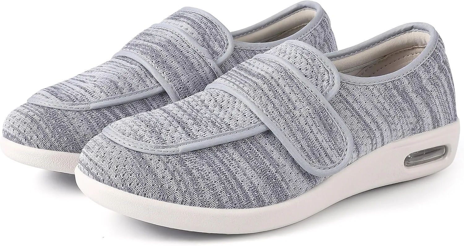 SPR&JOY Diabetic Shoes for Women, Women's Wide Width Elderly Shoes, Lightweight Breathable Adjustable Closure, Swollen Feet Walking Edema Sneakers