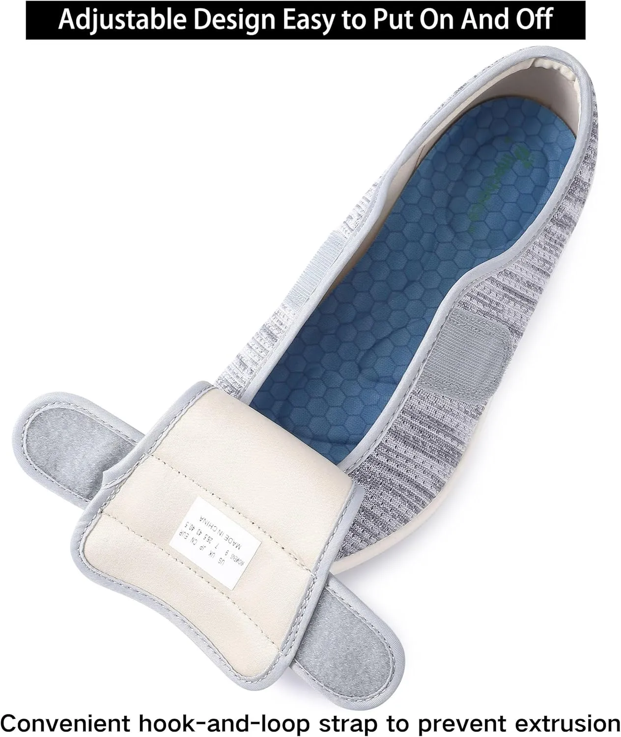 SPR&JOY Diabetic Shoes for Women, Women's Wide Width Elderly Shoes, Lightweight Breathable Adjustable Closure, Swollen Feet Walking Edema Sneakers