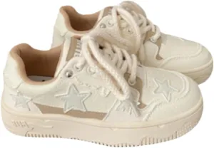 Star Shoes Walking Sneakers for Women, Chunky Platform Y2K Fashion Sneakers, Retro Thick Shoes