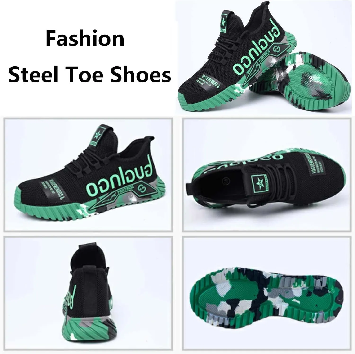 Steel Toe Shoes for Men Safety Sneakers Lightweight Work Shoes Women Breathable Slip Resistant Colorful Construction Sneakers