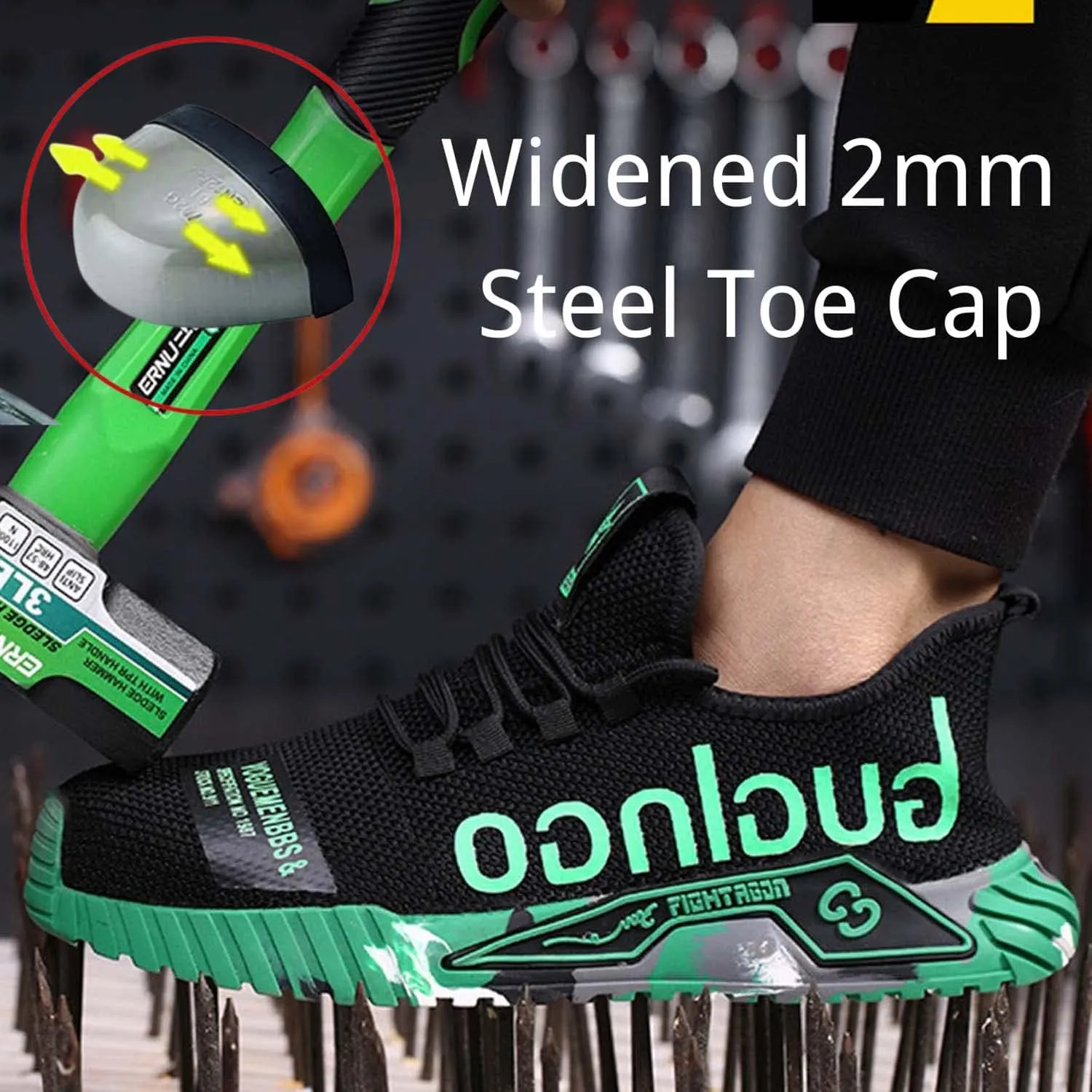 Steel Toe Shoes for Men Safety Sneakers Lightweight Work Shoes Women Breathable Slip Resistant Colorful Construction Sneakers