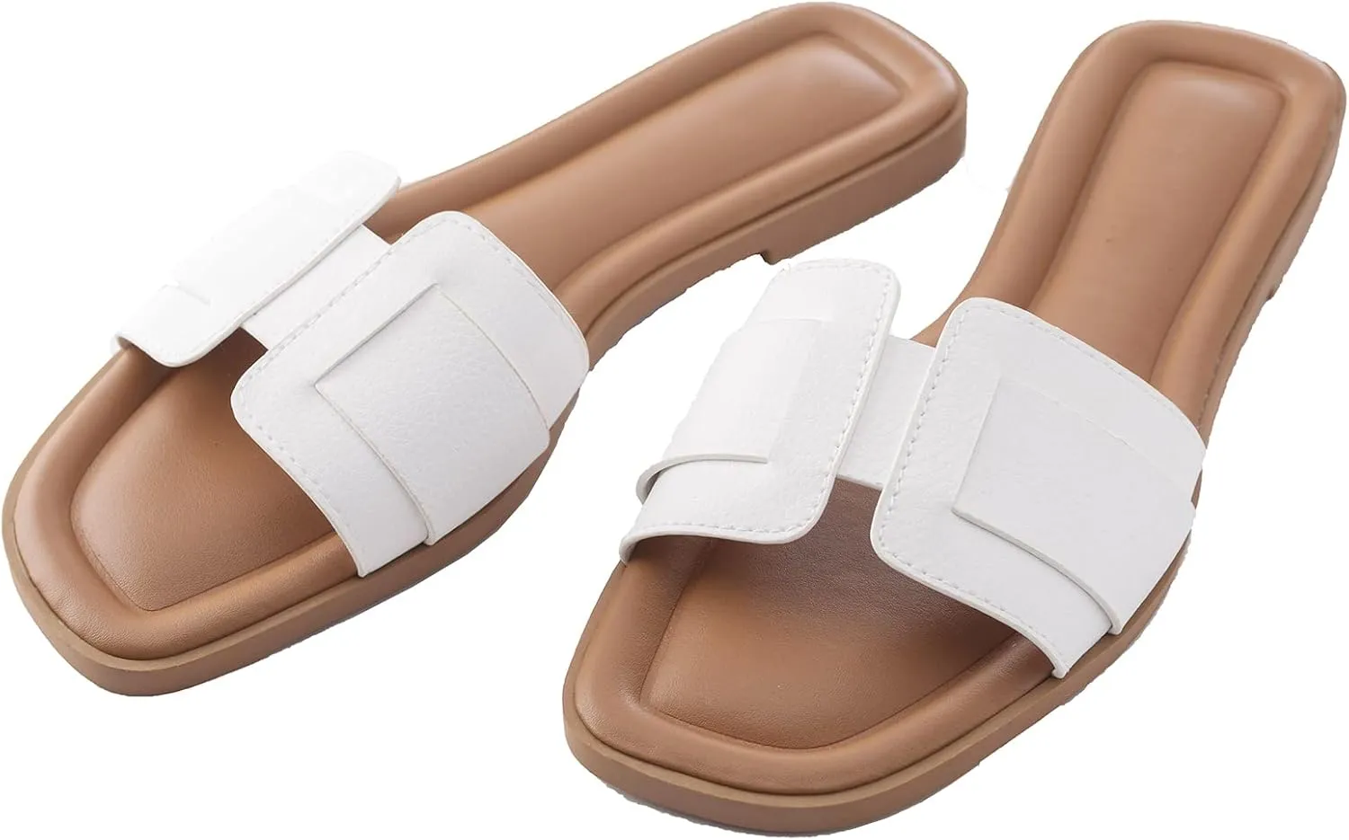Stratuxx Kaze Womens Flat Sandals Flat Slide Sandals White,Black, Brown,Metallic Flat Sandals Leopard