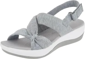 SuanlaTDS Wedge Sandals Platform Comfortable Open Toe Casual Summer Orthopedic Sandals with Adjustable Hook & Loop Beach Outdoor Walking Shoes Wedges Low Heels Flatform Flat Sandals