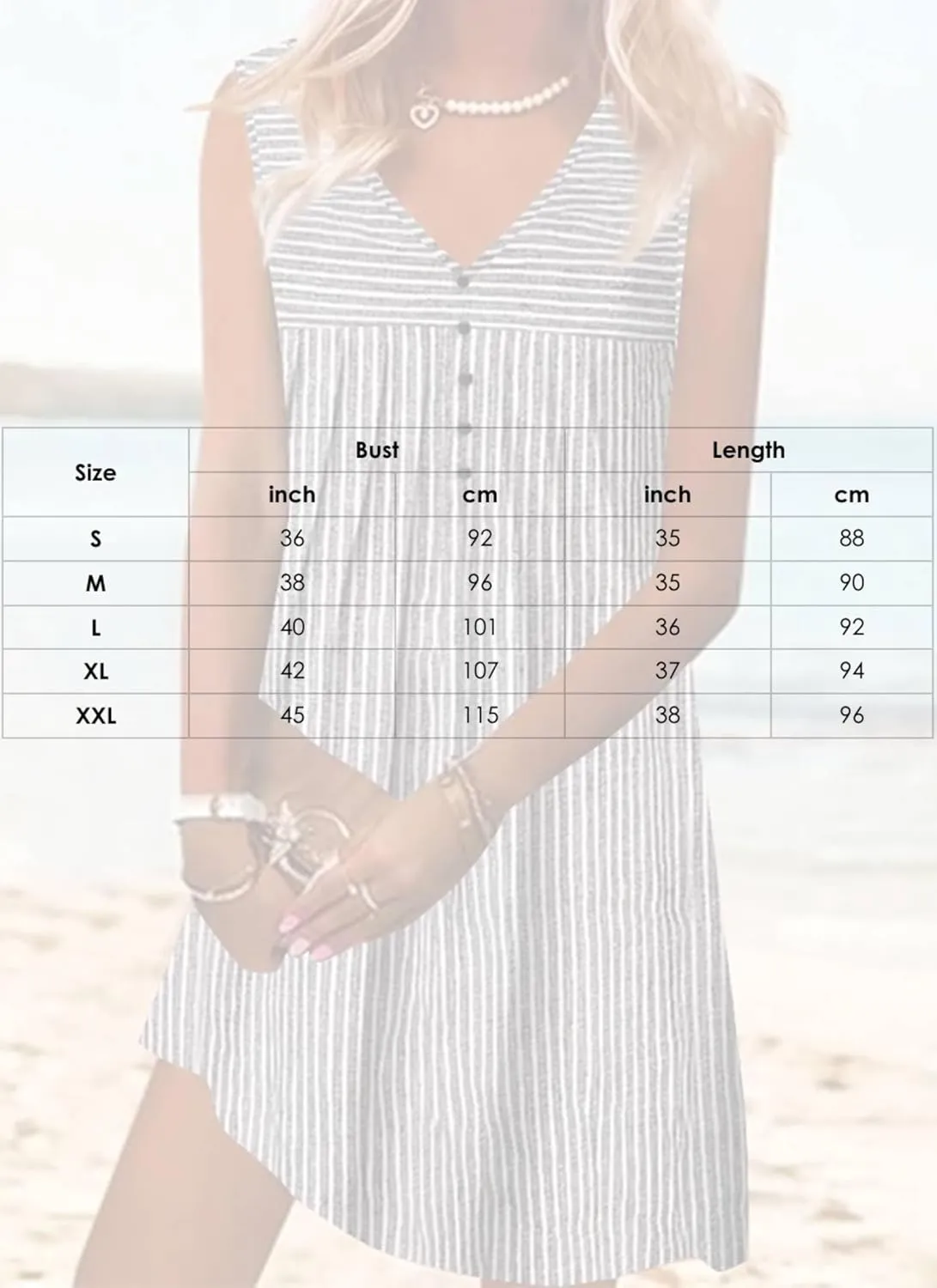 Summer Dress for Women 2025 Beach Neat Sleeveless A Line Dress Stripes V Neck Front Buttons Mini Dresses Casual Sundress