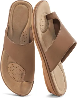 Summer Flat Sandals for Women: Comfortable Walking Dressy Slides for 2025 - Ladies Orthopedic Casual Shoes Indoor Outdoor