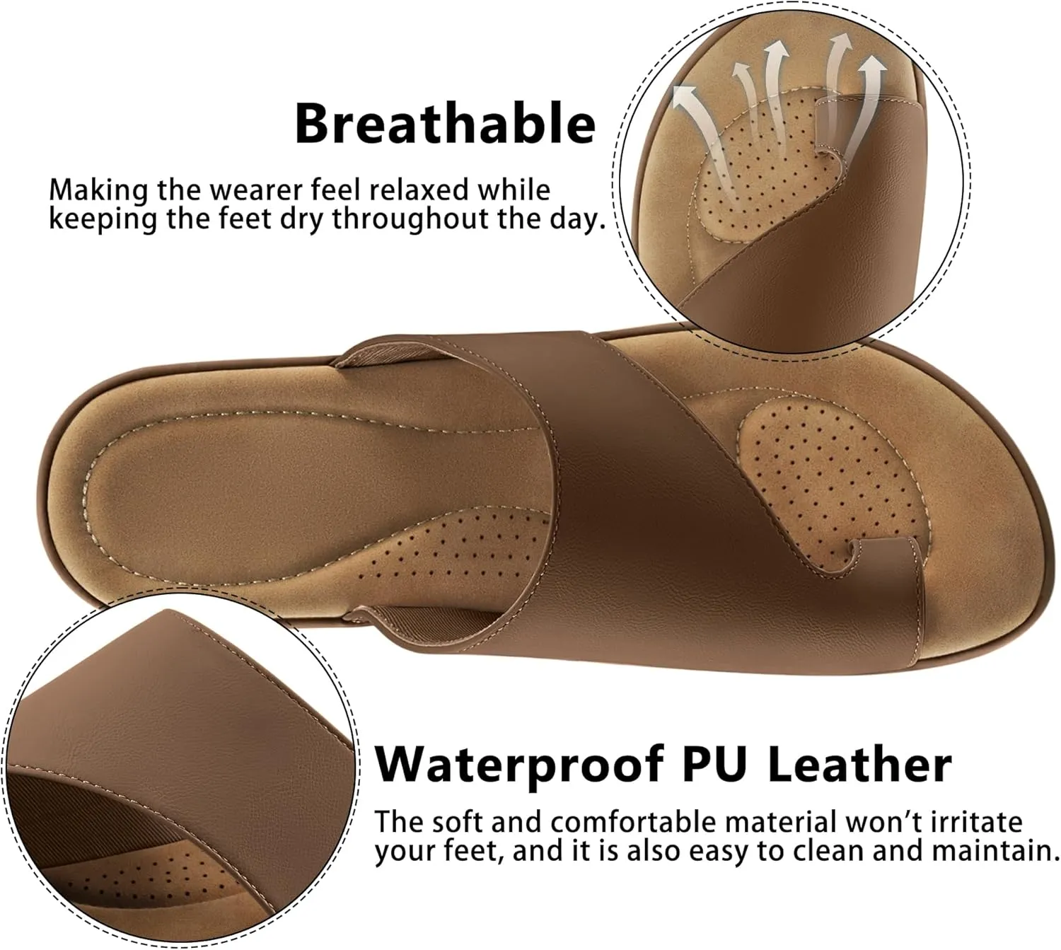 Summer Flat Sandals for Women: Comfortable Walking Dressy Slides for 2025 - Ladies Orthopedic Casual Shoes Indoor Outdoor