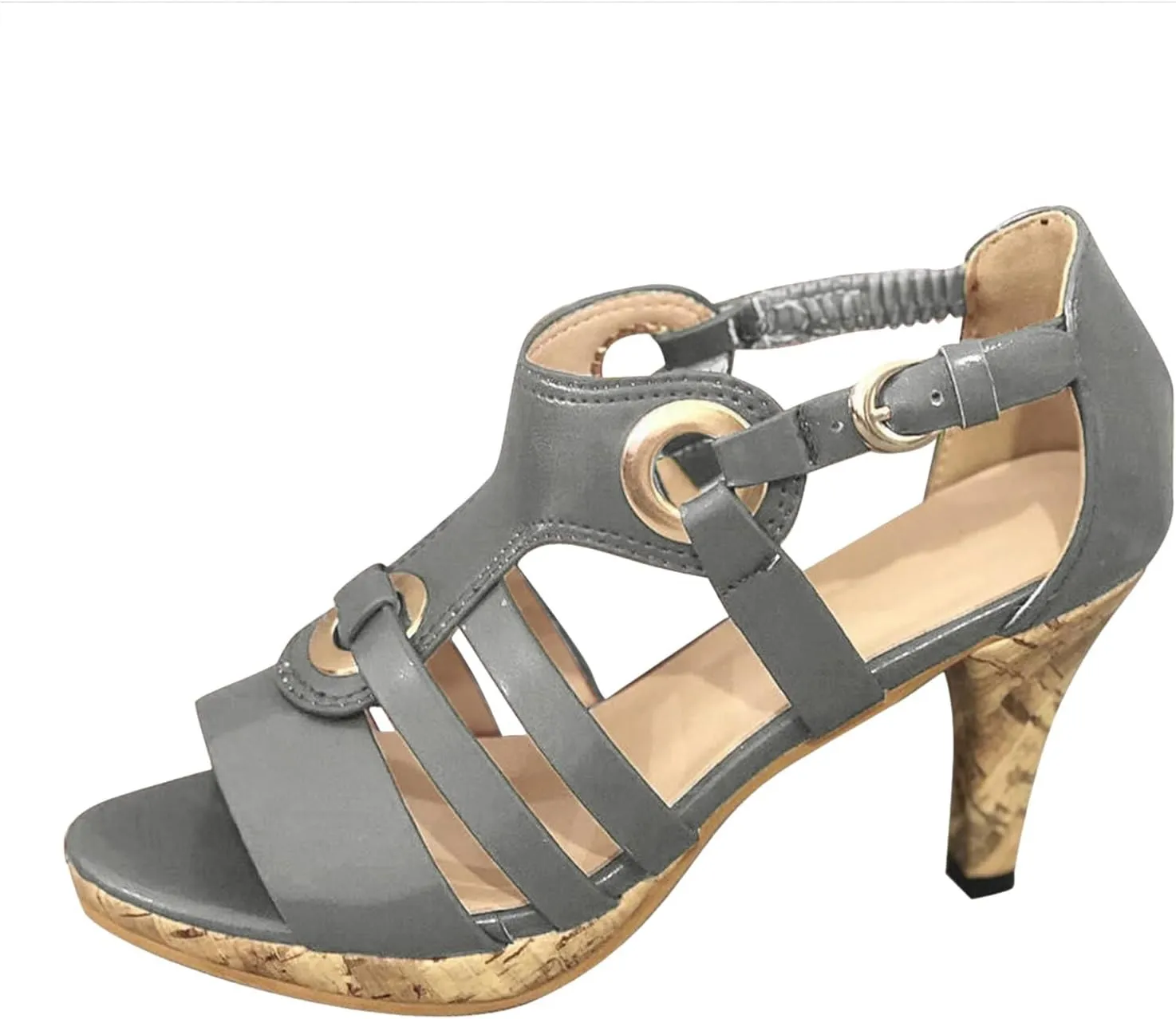 Summer Sandals for Women 2025 Women's Gladiator Sandal Strappy Hollow Out Stiletto Heels Open Toe Ankle Strap Dressy Pumps Heeled Bohemian Party Shoes