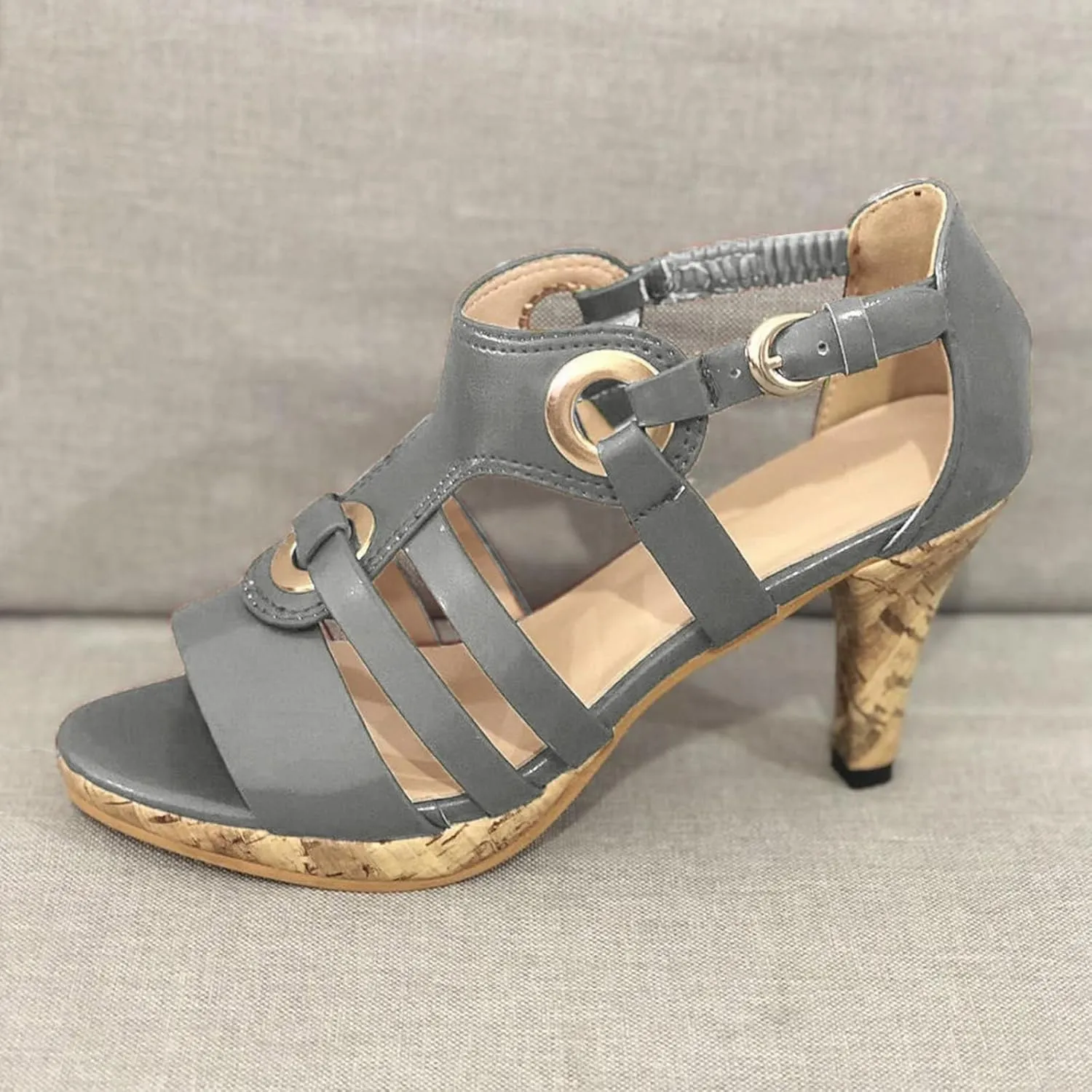 Summer Sandals for Women 2025 Women's Gladiator Sandal Strappy Hollow Out Stiletto Heels Open Toe Ankle Strap Dressy Pumps Heeled Bohemian Party Shoes