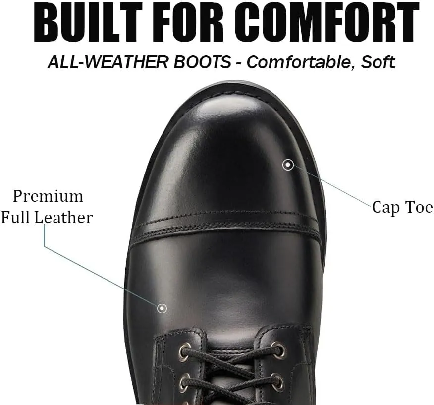 SUREWAY 6 Inch Men's Lace-up Ankle Boot - Cap Toe, Captain Genuine Leather Lace up Chukka Boots for Men,Classic Comfort Oxford Style Footwear