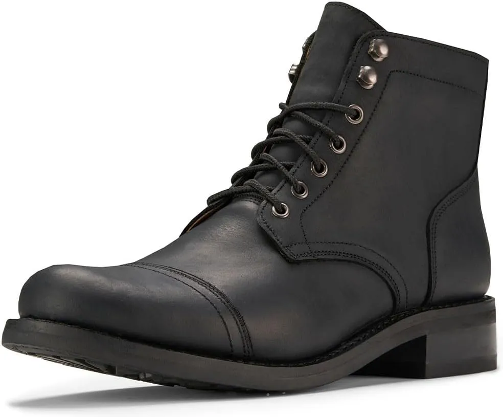 SUREWAY 6" Men's Lace-up Ankle Boots - Cap Toe, Captain Genuine Leather Lace up Chukka Boots for Men,Classic Comfort Oxford Style Footwear