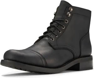 SUREWAY 6" Men's Lace-up Ankle Boots - Cap Toe, Captain Genuine Leather Lace up Chukka Boots for Men,Classic Comfort Oxford Style Footwear