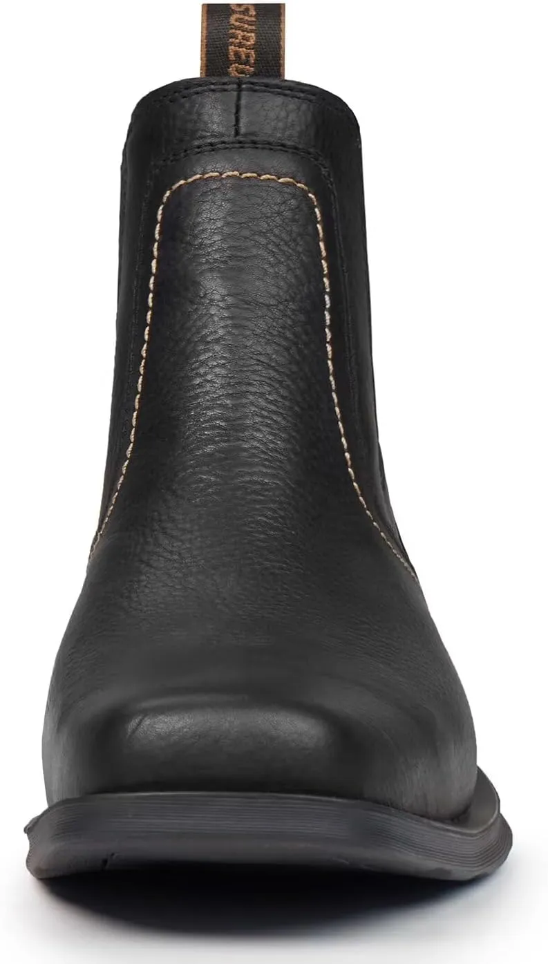 SUREWAY Cowboy Boots for Men - Square Toe Mens Western Slip on Boots, Slip Resistant Country Boots, Durable Comfortable, Old West Style Casual/Work/Dress Shoes