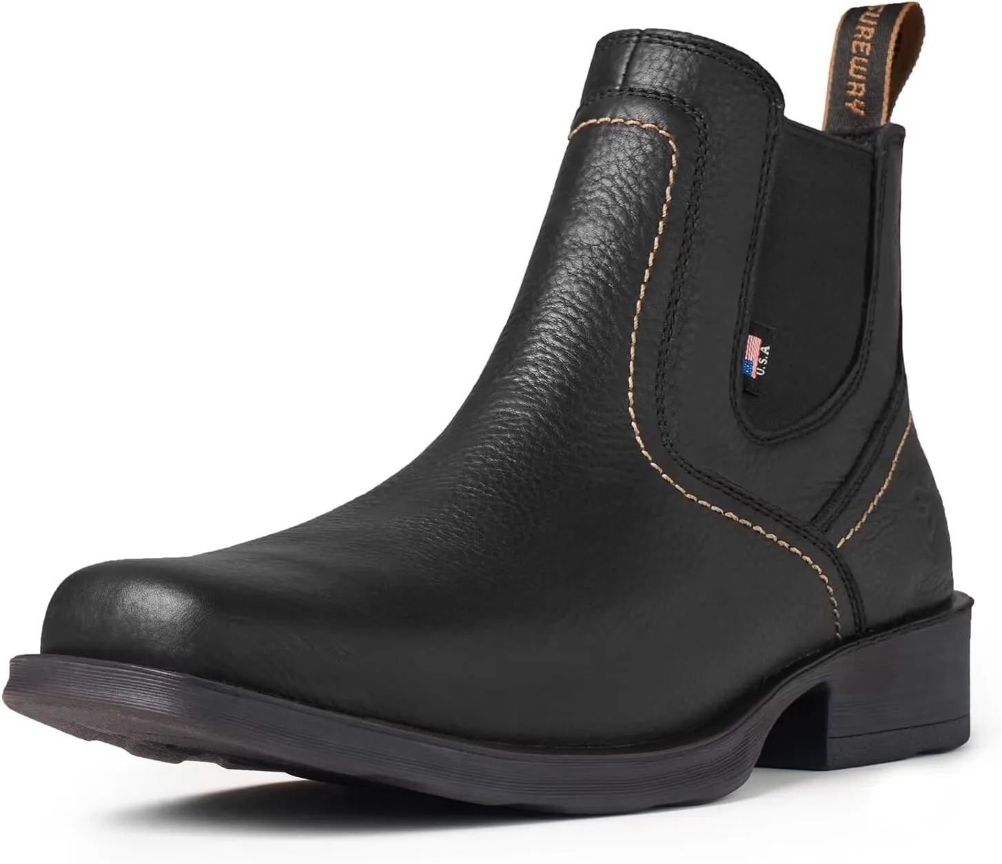 SUREWAY Cowboy Boots for Men - Square Toe Mens Western Slip on Boots, Slip Resistant Country Boots, Durable Comfortable, Old West Style Casual/Work/Dress Shoes