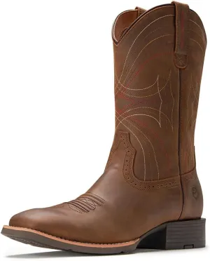 SUREWAY Cowboy Boots - Mens Sport Wide Square Toe Western Boot,Oil/Slip Resistant,Durable Fashionable Classic Pull on 10 Inch Wellington Boots - Leather
