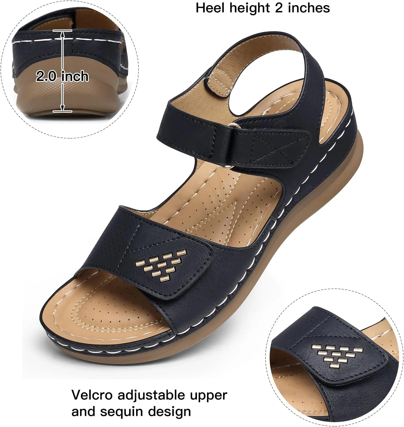 SWQZVT Women Comfortable Flat Sandals: Closed Toe Dressy Summer Sandal - Fisherman Hollow Out Walking Sandals