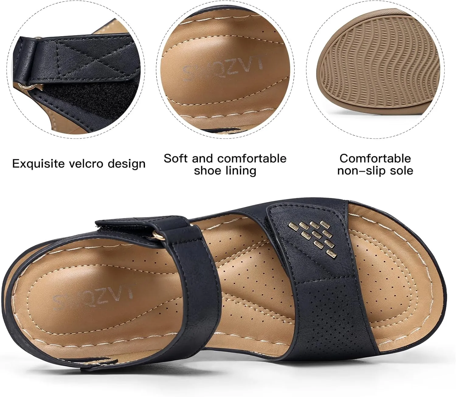 SWQZVT Women Comfortable Flat Sandals: Closed Toe Dressy Summer Sandal - Fisherman Hollow Out Walking Sandals