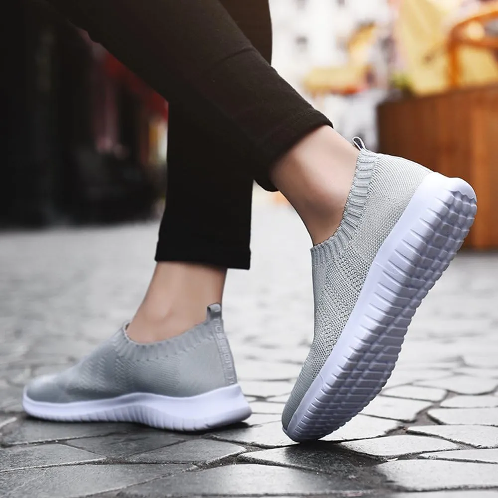 TIOSEBON Women's Walking Sock Shoes Elastic Knit Lightweight Slip on Breathable Yoga Sneakers
