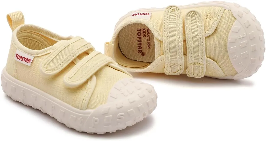 Toddler Canvas Shoes Baby Girls Boys Non-Slip Breathable Sneakers Lightweight Outside Walking Shoes 12 18 21 24 Months